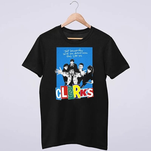 Jay And Silent Bob Clerks T Shirt Retro Movie Kevin Smith Graphic Fan Gift 90 - Picture 1 of 5
